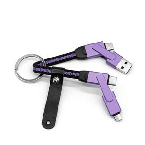 Nouveau Câble <span class=keywords><strong>USB</strong></span> Porte-clés 6-en-1 à Charge Rapide 3A pour Ordinateur et <span class=keywords><strong>iPhone</strong></span>, Accessoires Électroniques, Logo Personnalisé Inclus, 3-en-1, Vente Chaude 2026 - Product Image 6