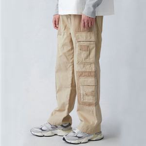 กางเกงคาร์โก้ผ้าแคนวาสเอวยางยืดน้ำหนักเบาขายส่ง OEM หลายกระเป๋า ทรงหลวม ตรง ผ้าฝ้ายธรรมดาสั่งทำได้ - Product Image 3