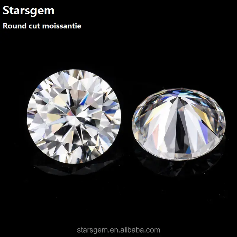 Starsgem 클리어 화이트 DEF 컬러 무색 라운드 브릴리언트 컷 느슨한 돌 0.1ct10ct3mm 15mm 합성 다이아몬드 모이사나이트