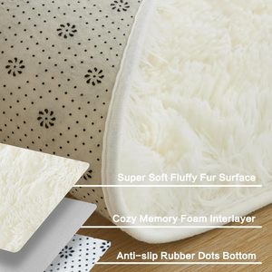 Tapis shaggy moderne très populaire pour salon et chambre à coucher, tapis moelleux antidérapant en laine - Product Image 6