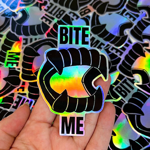 Autocollants découpés en <span class=keywords><strong>vinyle</strong></span> holographique de haute qualité, impression de logo de marque personnalisée, autocollants holographiques adhésifs imperméables - Product Image 2