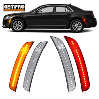 Réflecteur de passage de roue transparent X Design, feux latéraux LED pour Chrysler 300 2015-2021, lampe de pare-chocs LED rouge 68214402AD, 4 pièces
