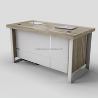 Bureau moderne Bureau d'ordinateur à double moteur réglable en hauteur Bureau d'ordinateur anti-collision à usage domestique