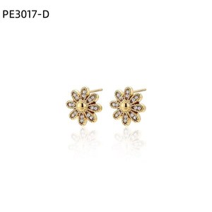 Amy Amy Flower <b>Stud</b> <b>Earrings</b> Silver Plated <b>Crystal</b> Rhinestone Women's Jewelry Gift - Product Image 4