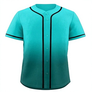Camiseta de Béisbol Unisex de Manga Corta, Color Sólido, con Botones, Transpirable, de Secado Rápido, Poliéster, Ropa Deportiva para Adultos, Logotipo Frontal - Product Image 1