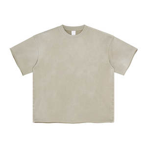 Custom Blank <b>Vintage</b> T-Shirt 360 GSM Heavyweight Acid Wash Raw Hem Cotton Polyester <b>Tee</b> - Product Image 1