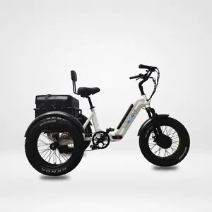 Bafang – tricycle électrique pliable à 7 vitesses, 48v, 750W, moteur avant, gros pneu, pour adulte