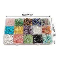 AHAYA Exquisite Multi Color Natural Stone Gravel 15-piece Box Set Handmade Bead Clay DIY Jewelry Making Accessories Geometric