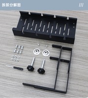 Gestion des câbles sous le bureau extensible sans perçage, plateau à câbles en métal sous le bureau avec pince, organisateur de câbles rétractable pour bureau