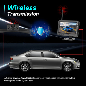 Caméra de recul sans fil à signal numérique Podofo 4,3'' + caméra de plaque d'immatriculation arrière pour voiture, étanche 12V - Product Image 2