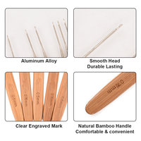 BLT gros 0.75mm bambou manche en bois Logo personnalisé en acier inoxydable Dreadlocks Crochet crochet aiguilles outil d'extensions de cheveux