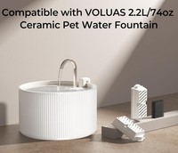 Fontaine à eau pour chat en céramique automatique étanche de 2,2 L/74 oz, ultra silencieuse avec filtre