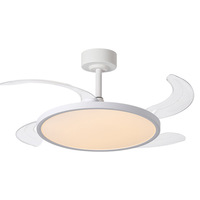Ventilateur de plafond silencieux à moteur DC 6 vitesses avec télécommande, lumière LED WiFi via application, design rétro, garantie 10 ans