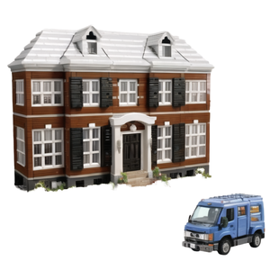 Ensemble de construction de maison en briques classique et de véhicule utilitaire, modèle de briques de style géorgien, jouet d'architecture DIY, cadeau - Product Image 1
