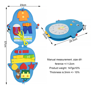 บอร์ดกิจกรรมเสริมพัฒนาการแบบมอนเตสซอรี่สำหรับเด็กอายุ 2-3 ปี พับเก็บได้ ออกแบบมาเพื่อเด็กออทิสติก พร้อมกระเป๋าโพลีเอสเตอร์ - Product Image 6