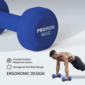 <span class=keywords><strong>PROIRON</strong></span> 6kg Par <span class=keywords><strong>Mancuernas</strong></span> Fitness Levantamiento de pesas <span class=keywords><strong>Mancuernas</strong></span> con asas antideslizantes - Product Image 3