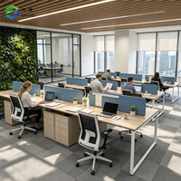 Bureau de travail commercial en bois pour avocat avec armoire, bureau écologique E0 pour entreprise