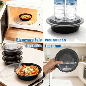 Contenants jetables pour restaurant de 24 oz pour la livraison de nourriture, plateau de brunch, boîte de conteneur, <span class=keywords><strong>vaisselle</strong></span> en <span class=keywords><strong>plastique</strong></span> pour la restauration rapide avec couvercle - Product Image 3