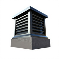 Capot de cheminée carré en alliage d'aluminium pour villa, à persiennes, étanche à la pluie, pour la ventilation des fumées et la prévention du reflux