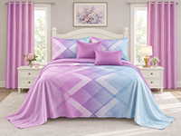 Ensemble de literie 8 pièces pour lit Queen/King, imprimé moderne, drap-housse, drap plat et rideaux assortis – Vente en gros