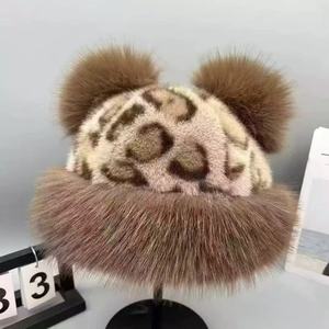 Chapeau bob rétro en fausse fourrure de vison imprimé léopard, style mongol, pour femme, hiver, doux, moelleux, agréable pour la peau, épais et chaud - Product Image 5
