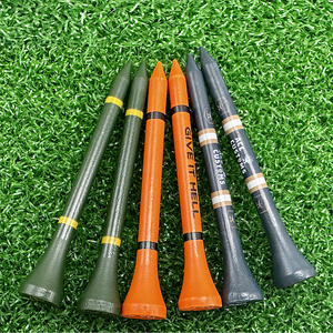 Tees de golf biodégradables en bois durable avec logo personnalisé, incassables, longueur 70mm-83mm (7cm), impressions blanches et noires - Product Image 3