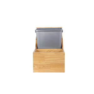 Poubelle contemporaine à montage supérieur en bois pour armoire de cuisine, support coulissant pour poubelle - Product Image 1