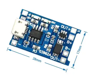 TP4056 Micro USB Open Source 5V 1A 18650 Standalone Linear Lithium Battery Charger Over Charge Discharge Protection