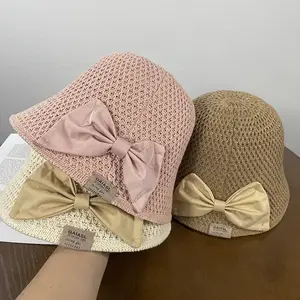 뜨거운 판매 여성 여름 모자 우유 실크로 짠 양동이 모자 다용도 얼굴 보호 및 접이식 양동이 모자