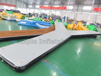 Plateforme flottante gonflable en PVC avec pontons pour jet ski, canapé gonflable certifié CE pour lacs et mer