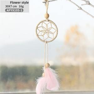 Décorations suspendues de Noël en peluche étoile et plume de chérubin-Carillon éolien festif et ornements de pentagramme pour arbre et maison - Product Image 6