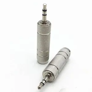 Nickel-plated 3.5 to 6.5 female microphone converter headset microphone microphone head audio plug small to large connector