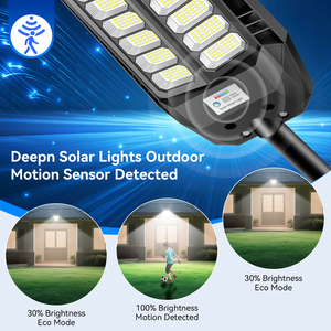Lampe solaire LED commerciale pour éclairage public, haute luminosité, détecteur de mouvement, IP65, du crépuscule à l'aube, garantie 3 ans, stock américain, lampadaire - Product Image 3
