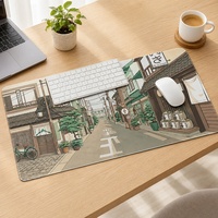 Tapis de souris XXL japonais style ville ancienne, imprimé sur demande, grand tapis de jeu, tapis de bureau souple en caoutchouc naturel