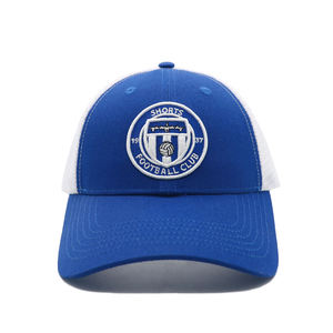 Premium Custom 6-Panel Two-Tone Trucker <b>Hat</b> with 3D Embroidery Logo & High Brim Mesh for Football Club Fans - Product Image 3