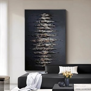 Pintura al Óleo Pintada a Mano, Textura Abstracta de Luz Estelar, Marco Metálico, Decoración Moderna para Pared de Sala de Estar o Sofá - Product Image 2
