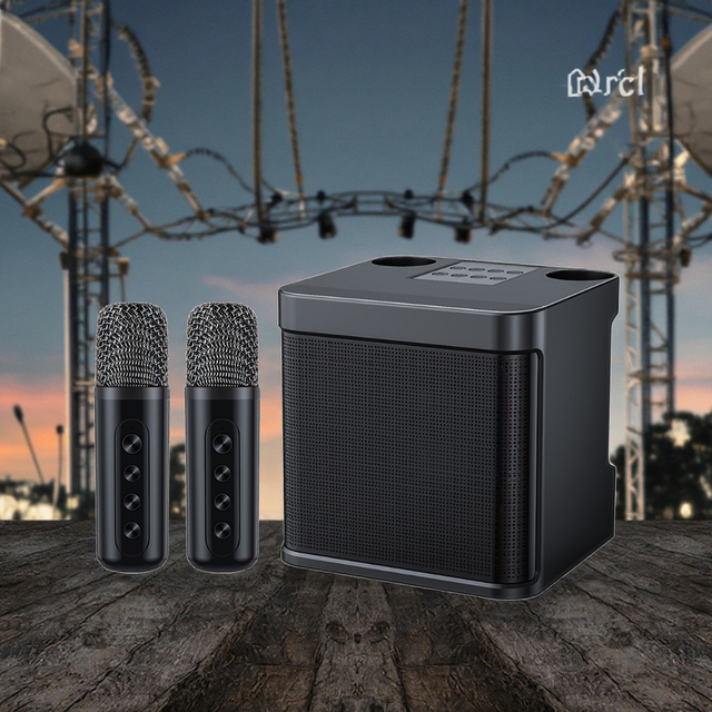 Mini Speakers Big Size Karaoke Machine Portable Wireless for 5.0 2 Microphone Set IPX4 Waterproof Outdoor Activities Home