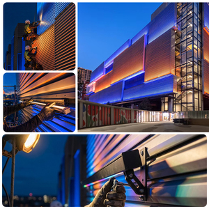 Projecteur LED mural extérieur haute tension pour bâtiments industriels multi-étages, étanche, linéaire, RGBW - Product Image 5