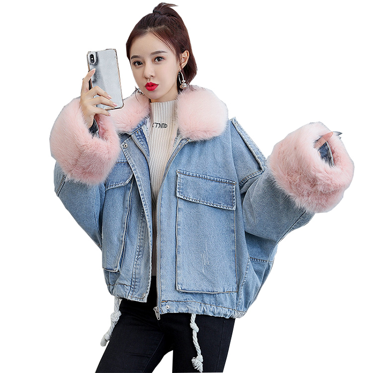 Giacca Di Jeans Invernale Da Donna Con Pelliccia – Denim Spesso, Foderata, Taglie Forti, Calda, In Stile Classico, Per L'inverno
