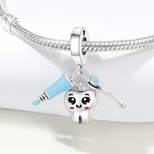 Pulsera original de cuentas de cobre blanco - Colgante DIY para dientes sanos, un accesorio personalizado adecuado tanto para hombres como para mujeres - Product Image 2