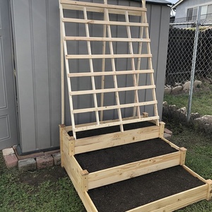 Jardinera Elevada de Madera de Abeto para Exteriores, Patio, Hogar, Clásica, para Todas las Estaciones, con Base Resistente al Agua, 3 Niveles, Macetas Elevadas para Flores - Product Image 6