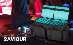 Speaker Travel Bank DJ Cable File <b>Bag</b> With Adjustable <b>Dividers</b> Double Separate <b>Bag</b> Cords Sound Equipment DJ Gear Storage <b>Bag</b> - Product Image 5