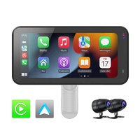 6.25 pouces motos Gps navigateur étanche avant arrière caméra sans fil Carplay Android Auto Smartphone moniteur