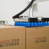 Robot palettiseur logistique en aluminium de 360 kg avec moteur, boîte de vitesses, PLC et pince à vide pour le transfert de cartons sur convoyeur et le chargement de palettes en entrepôt