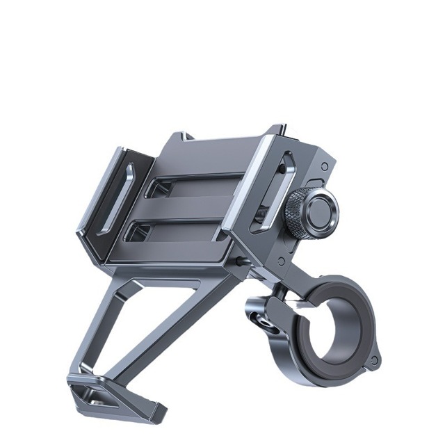 Aluminum Alloy CNC Motorcycle Phone Mount 360°Rotatable Anti-Shake Bike Phone Holder for E-Scooter Bicycle Handlebar Bracket
