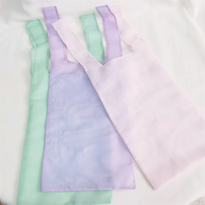 Fashion Durable Lace Organza Sheer Shopping Bags Organza Shopping Tote Eco Bag - Product Image 1