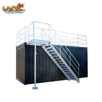 Extensible Mobile Pop-Up House Drop Down Deck Deux étages 20 pieds Conteneur d'expédition Café Bar 20 pieds Préfabriqué