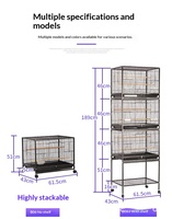 Cage à oiseaux pliante classique en fil électro-plaqué personnalisée, nouvelle cage à canaris simple et portable de grande taille pour pigeon, perroquet, oiseaux reproducteurs