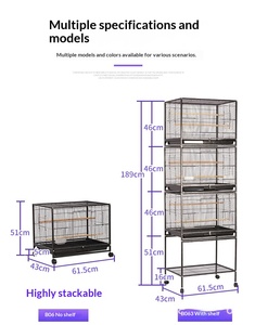 Nieuwe grote, eenvoudige, draagbare kanariekooi, op maat gemaakte elektrolytisch verzinkte draad vouwbare klassieke kooi voor duiven, papegaaien en vogels. - Product Image 3