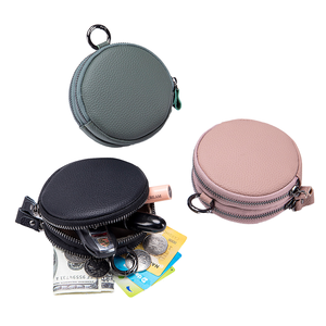 Ví nữ mini 2025 Ví da Mới Ví tiền xu với dây kéo đôi treo túi lưu trữ chiều dài ngắn mở loại đóng cửa - Product Image 1